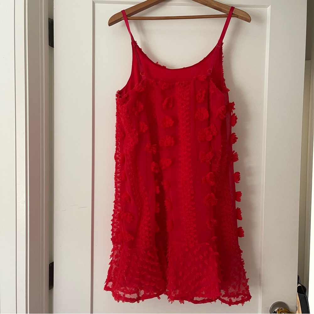 Textured Ruffle Hem Thin Strap Dress